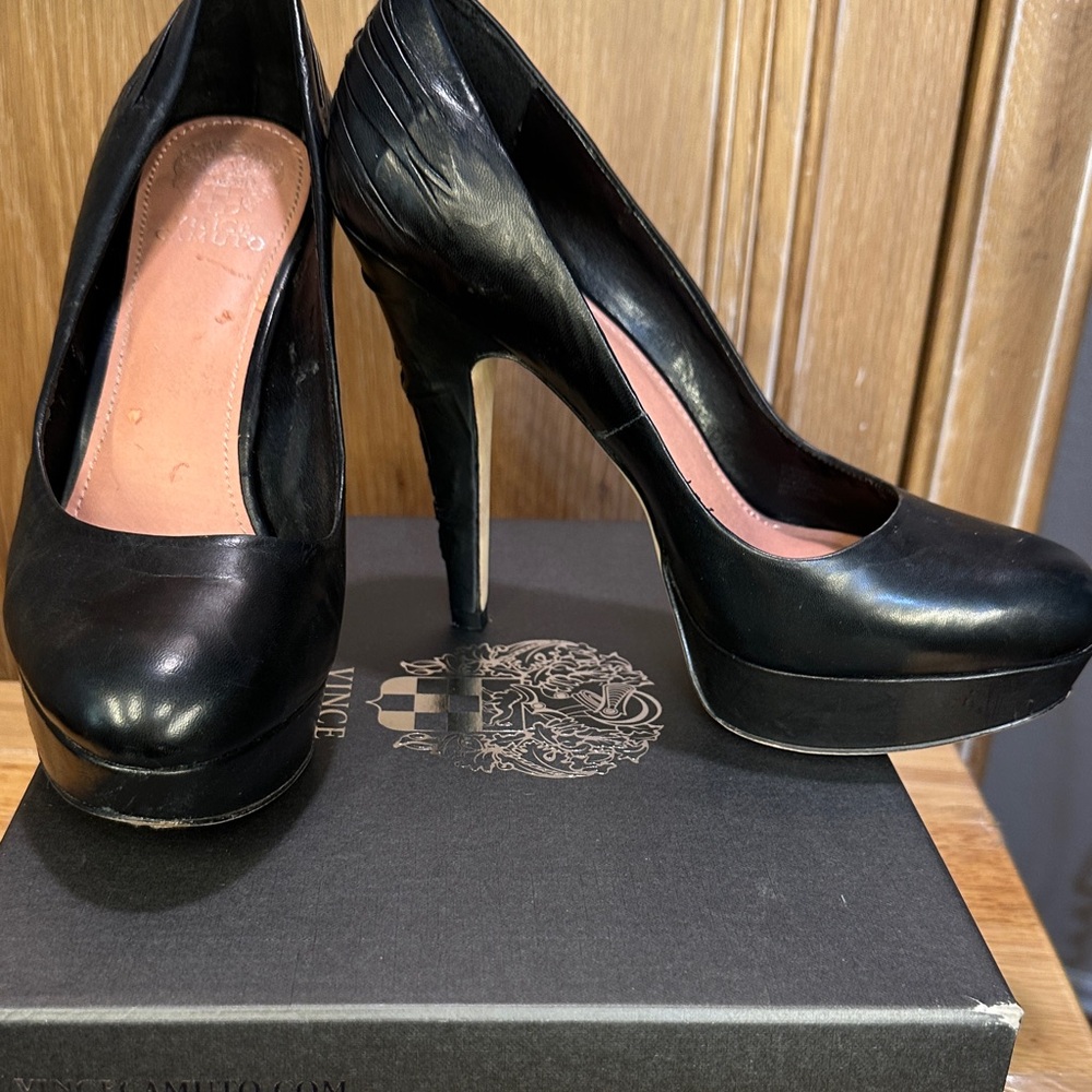 Vince Camuto Elegant Black Nappa Heels